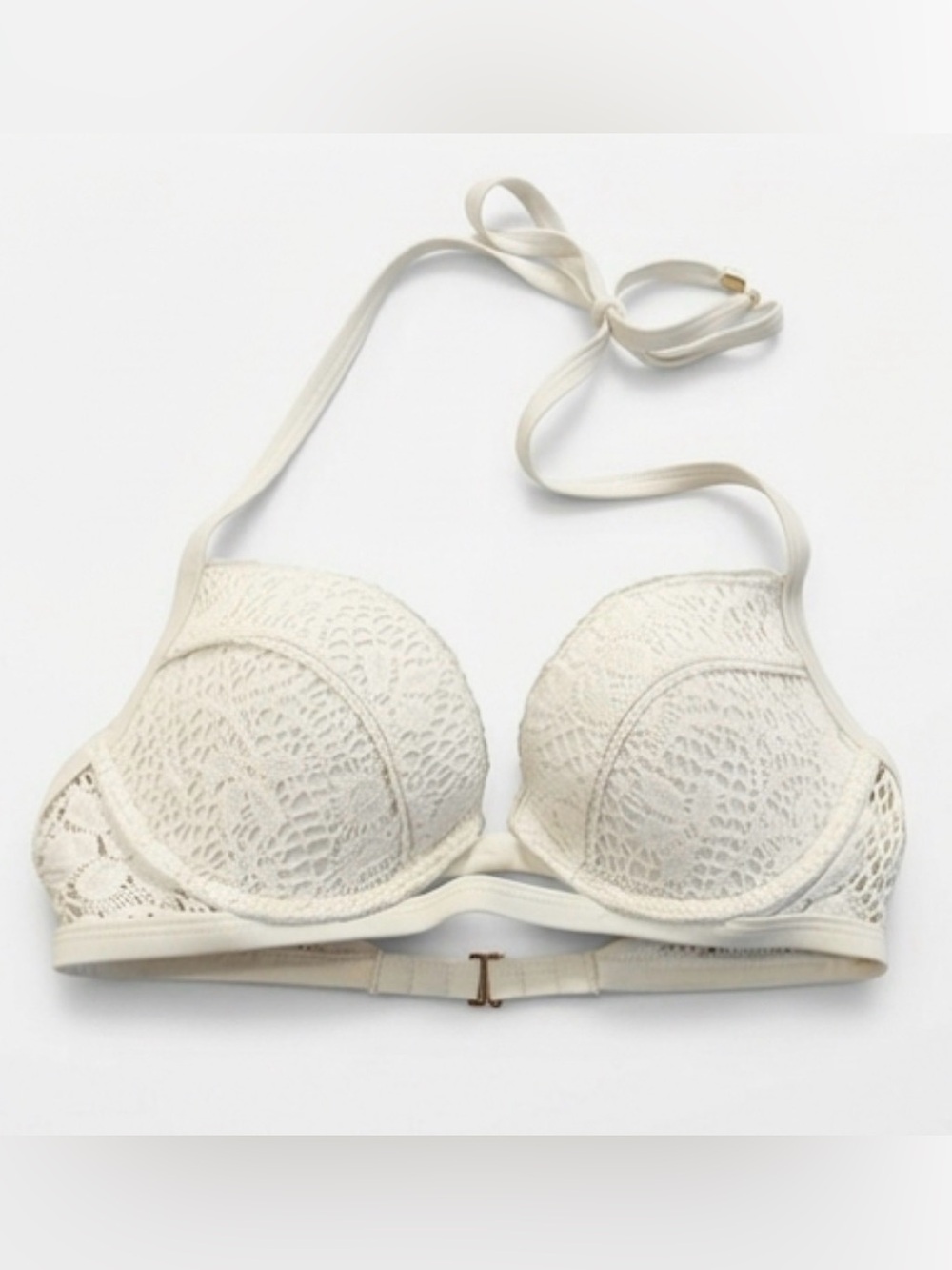 Abercrombie Padded Push-up Lace Bikini Top Small White